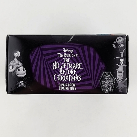 The Nightmare Before Christmas Jack Skellington Men 3 Pair  Crew Sock Size 10-13 - Picture 6 of 9